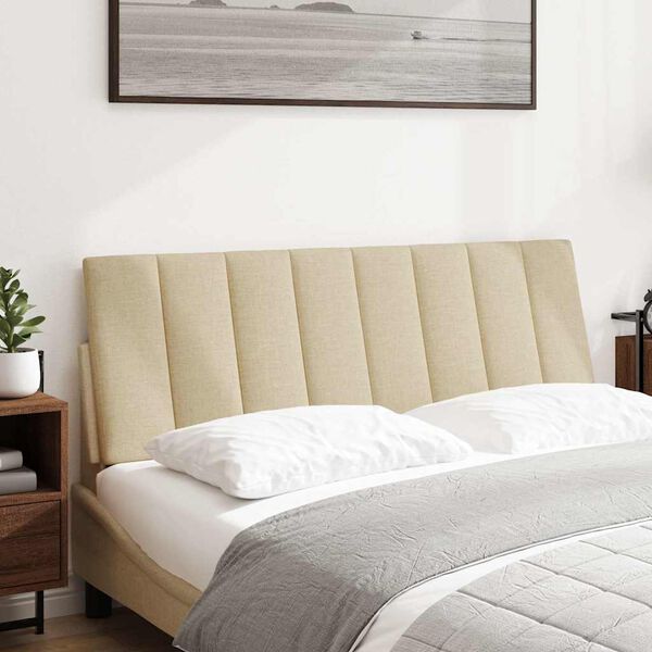 vidaXL Coussin de t&ecirc;te de lit Hanko cr&egrave;me 120 cm tissu