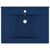 vidaXL Lavabo avec trou de robinet Bleu fonc&eacute; mat 60x46 cm C&eacute;ramique