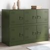 vidaXL Buffet vert olive 99x39x73 cm acier