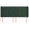 vidaXL T&ecirc;te de lit avec oreilles Vert fonc&eacute; 183x16x118/128 cm Velours