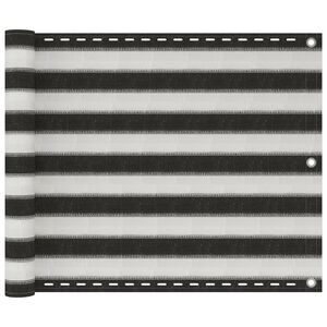 vidaXL &Eacute;cran de balcon en PEHD 75x400 cm Anthracite et blanc