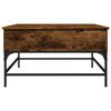 vidaXL Table basse ch&ecirc;ne fum&eacute; 80x80x45 cm bois d'ing&eacute;nierie et m&eacute;tal