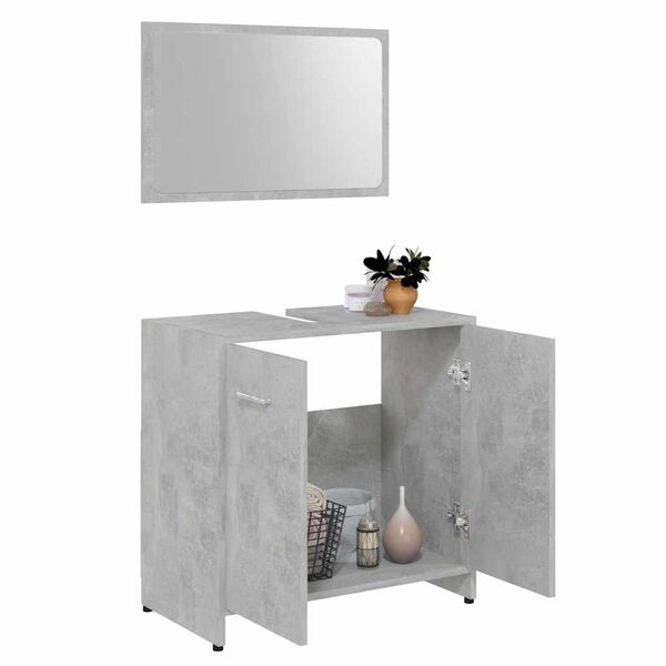 vidaXL Meubles de salle de bain Gris b&eacute;ton Bois d'ing&eacute;nierie