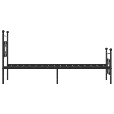 vidaXL Cadre de lit métal sans matelas avec pied de lit noir 80x200 cm