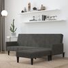 vidaXL Canap&eacute;-lit &agrave; 2 places avec tabouret Gris fonc&eacute; Tissu microfibre