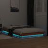 vidaXL Cadre de lit &agrave; LED sans matelas 120x190 cm bois massif
