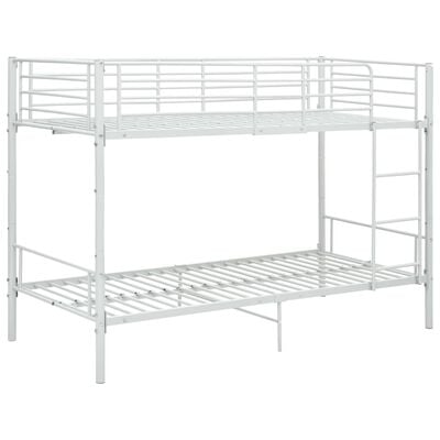 vidaXL Lit superposé sans matelas blanc métal 90x200 cm