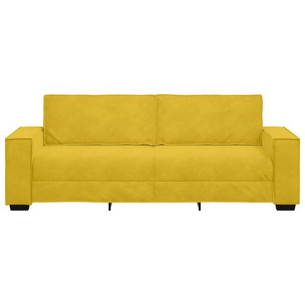 vidaXL Canap&eacute; &agrave; 3 places Jaune 220x78x84 cm Velours