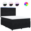 vidaXL Sommier &agrave; lattes de lit avec matelas Noir 140x190 cm Velours