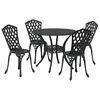 vidaXL Ensemble de salle à manger pour jardin 5 pcs Noir