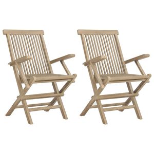 vidaXL Chaises de jardin pliantes lot de 2 gris 56x61x89cm bois teck