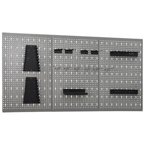 vidaXL Panneaux perfor&eacute;s muraux 3 pcs 40x58 cm Acier