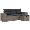 vidaXL Salon de jardin 4 pcs avec coussins gris r&eacute;sine tress&eacute;e