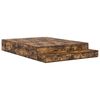 vidaXL Cadre de lit avec rangement Ch&ecirc;ne fum&eacute; 140 cm Bois d'ing&eacute;nierie