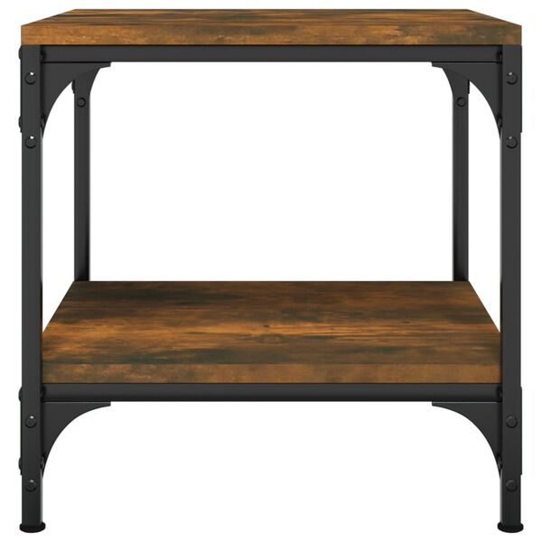 vidaXL Table basse Ch&ecirc;ne fum&eacute; 50x50x40 cm Bois d'ing&eacute;nierie