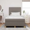vidaXL Lit &agrave; ressorts avec matelas Taupe 120 x 190 cm tissu
