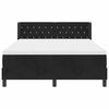 vidaXL Lit &agrave; ressorts avec matelas Noir 190 x 140 cm Polyester