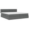 vidaXL Lit avec rangement et matelas Gris fonc&eacute; 200 x 200 cm