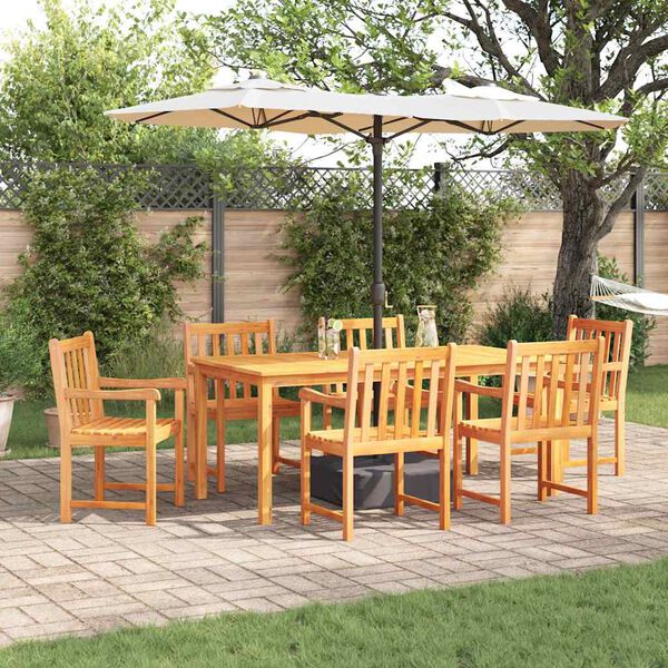 vidaXL Ensemble de salle &agrave; manger pour jardin 7 pcs Marron