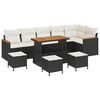 vidaXL Ensemble de canap&eacute; de jardin 10 pc 6-Nombre de places Noir