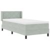 vidaXL Lit &agrave; ressorts avec matelas Gris clair 190 x 90 cm Velours