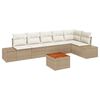 vidaXL Ensemble de canap&eacute; de jardin 7 pc Beige polyrotin