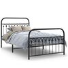 vidaXL Cadre de lit m&eacute;tal sans matelas avec pied de lit noir 107x203cm