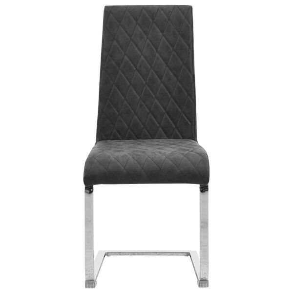 vidaXL Chaises &agrave; manger cantilever lot de 2 noir similicuir