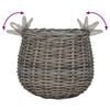 vidaXL Panier &agrave; Plantes avec stockage 2 pcs Gris Rattan Lacak