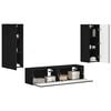 vidaXL Ensemble meuble TV Montage mural 2 pcs Noir Bois d'ing&eacute;nierie