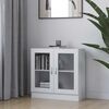 vidaXL Armoire &agrave; vitrine Blanc 82,5x30,5x80 cm Bois d'ing&eacute;nierie