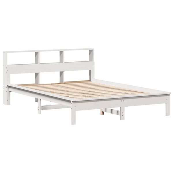 vidaXL Lit biblioth&egrave;que sans matelas blanc 120x200 cm bois pin massif