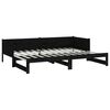 vidaXL Lit coulissant sans matelas noir 2x(90x200) cm