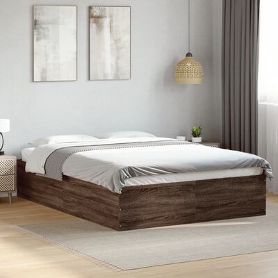 vidaXL Cadre de lit sans matelas chêne marron 135x190 cm