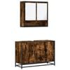 vidaXL Ensemble de meubles de salle de bain 2 pcs Ch&ecirc;ne fum&eacute;