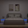 vidaXL Tables de chevet avec lumi&egrave;res LED 2 pcs blanc 50x40x45 cm