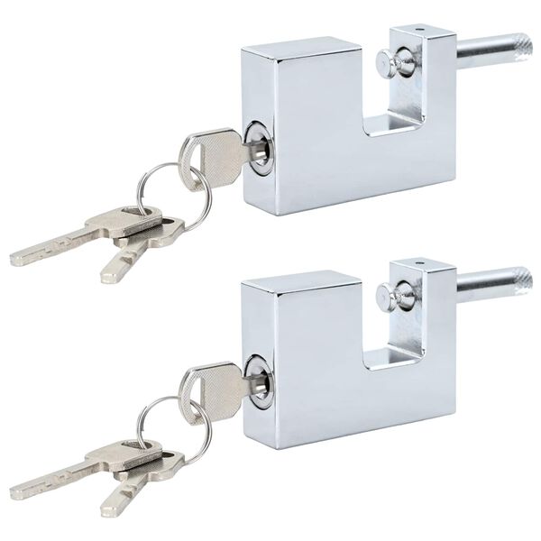 vidaXL Verrou 2 pcs Argent&eacute; 6 x 2 x 4,5 cm Fer