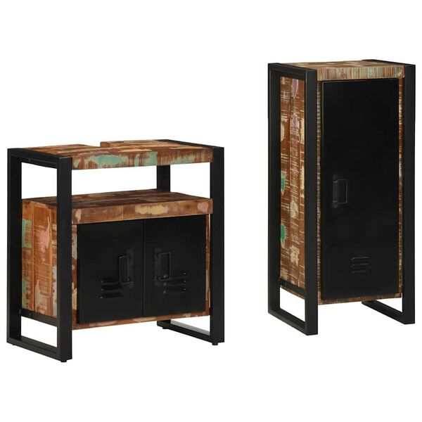 vidaXL Ensemble de mobilier de salle de bain avec étagère 2 pcs