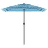 vidaXL Parasol de jardin avec m&acirc;t en acier bleu 248x248x248 cm