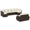 vidaXL Salon de jardin avec coussins 9 pcs marron r&eacute;sine tress&eacute;e