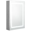 vidaXL Armoire de salle de bain &agrave; miroir LED gris b&eacute;ton 50x13x70 cm