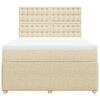 vidaXL Sommier &agrave; lattes de lit avec matelas Cr&egrave;me 140x200 cm Tissu