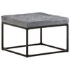vidaXL Pouf Gris 62x62x47 cm Cuir v&eacute;ritable