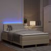 vidaXL Lit &agrave; ressort LED avec matelas Cr&egrave;me 120 x 190 cm tissu