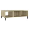 vidaXL Table basse blanc chêne sonoma 103,5x60x35 cm bois d'ingénierie
