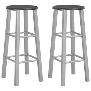 vidaXL Tabourets de bar lot de 2 argent&eacute; MDF
