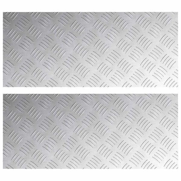 vidaXL Nez de marche Rectangulaire 2 pcs Argent&eacute; 70 x 30 cm Aluminium