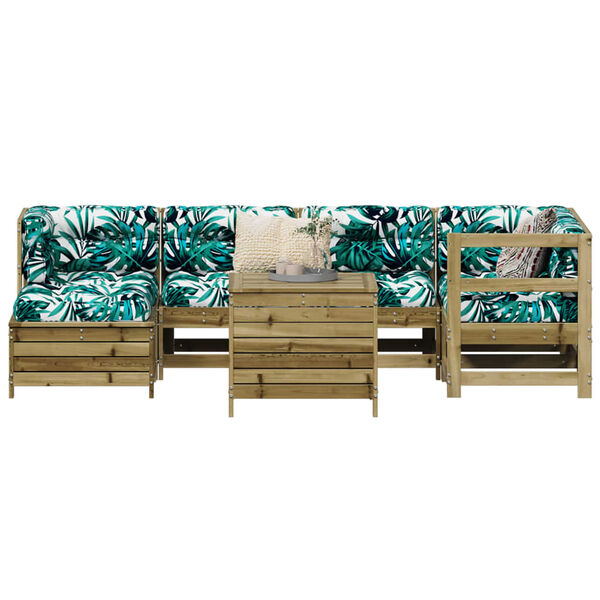 vidaXL Salon de jardin 7 pcs bois de pin impr&eacute;gn&eacute;