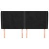 vidaXL T&ecirc;te de lit avec oreilles Noir 203x23x118/128 cm Velours