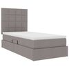 vidaXL Lit avec rangement et LED avec LED Taupe 90 x 190 cm Polyester